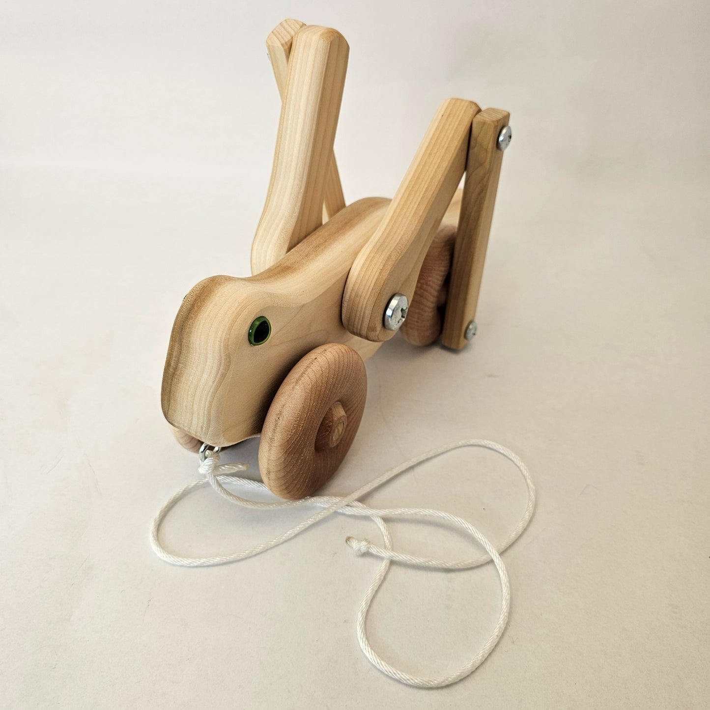 Wooden Toy: Amish Handmade Wooden Grasshopper Pull Toy - Simple Life Amish Store