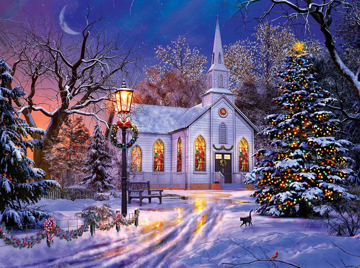 5147 The Old Christmas Church 1000 pc Puzzle