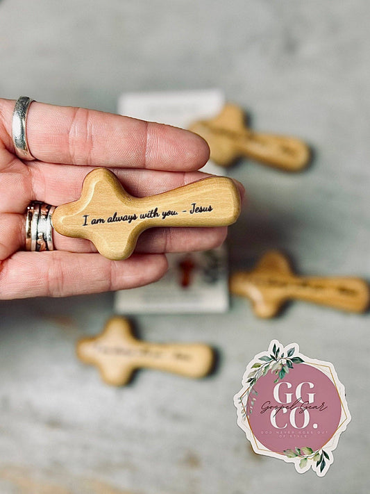 Engraved Olive Wood Comfort Prayer Cross