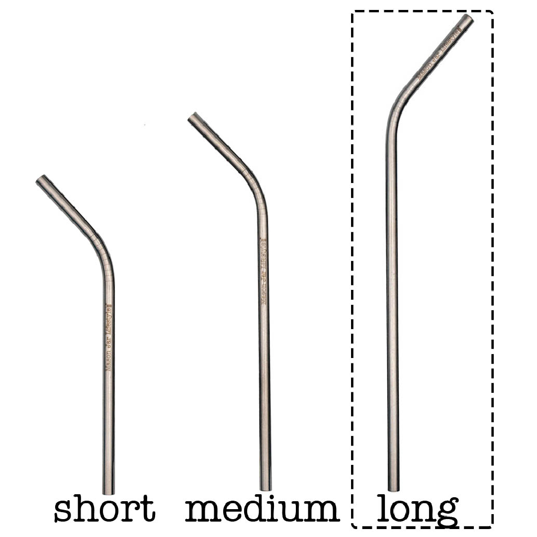 Long Thin Bent Stainless Steel Straw for Quart Mason Jars - Simple Life Amish Store