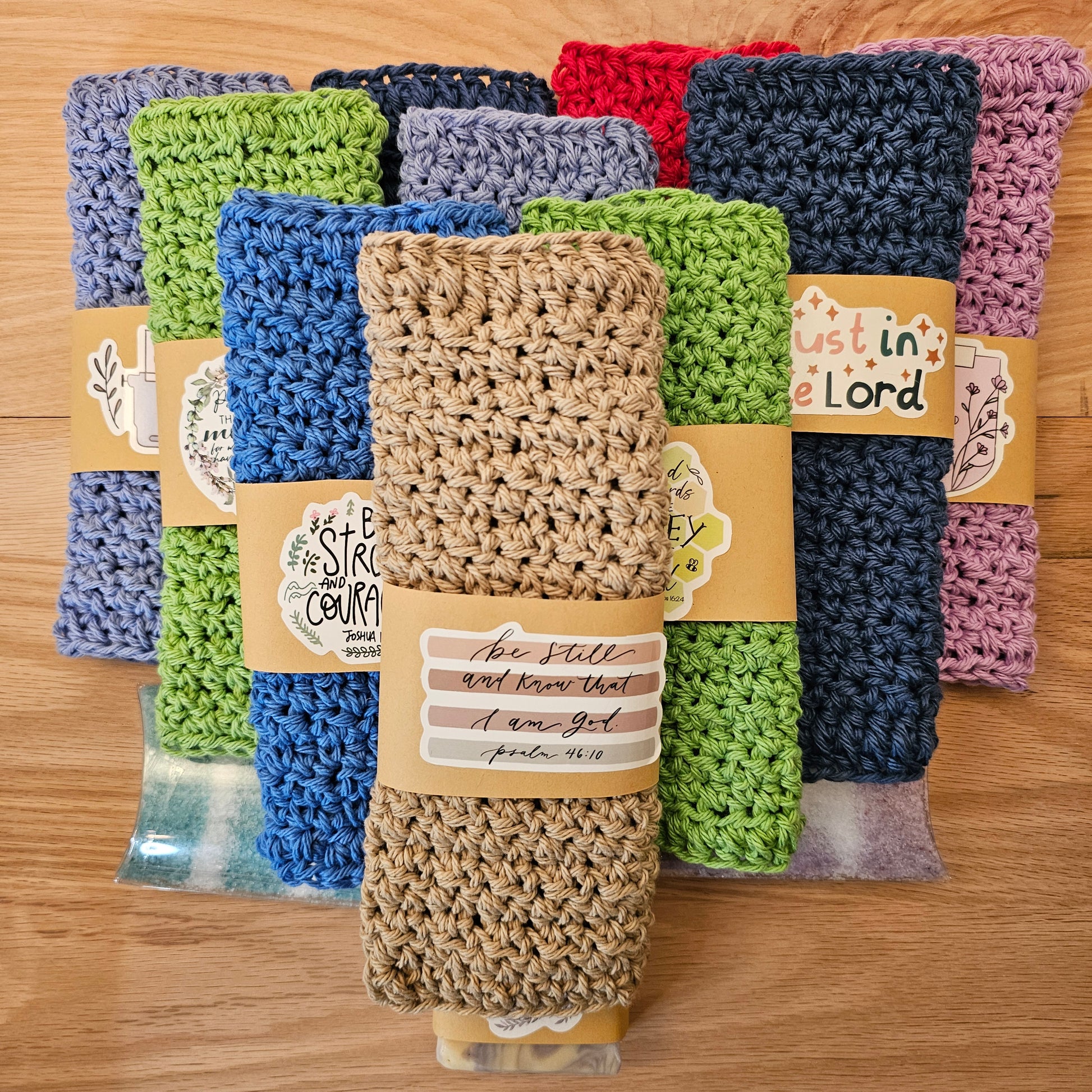 Hand-Crocheted Cotton Washcloths (set of 10) - Simple Life Amish Store