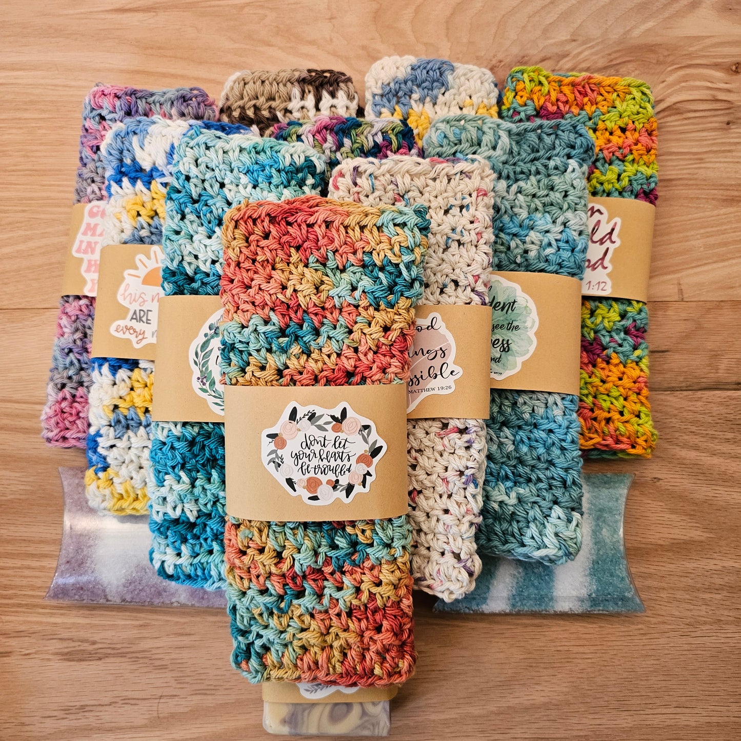 Hand-Crocheted Cotton Washcloths (set of 10) - Simple Life Amish Store