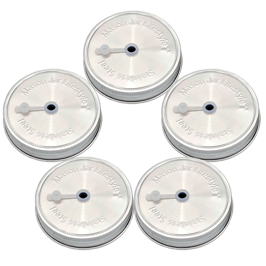 Stainless Steel Straw Hole Tumbler Lids for Mason Jars - Simple Life Amish Store