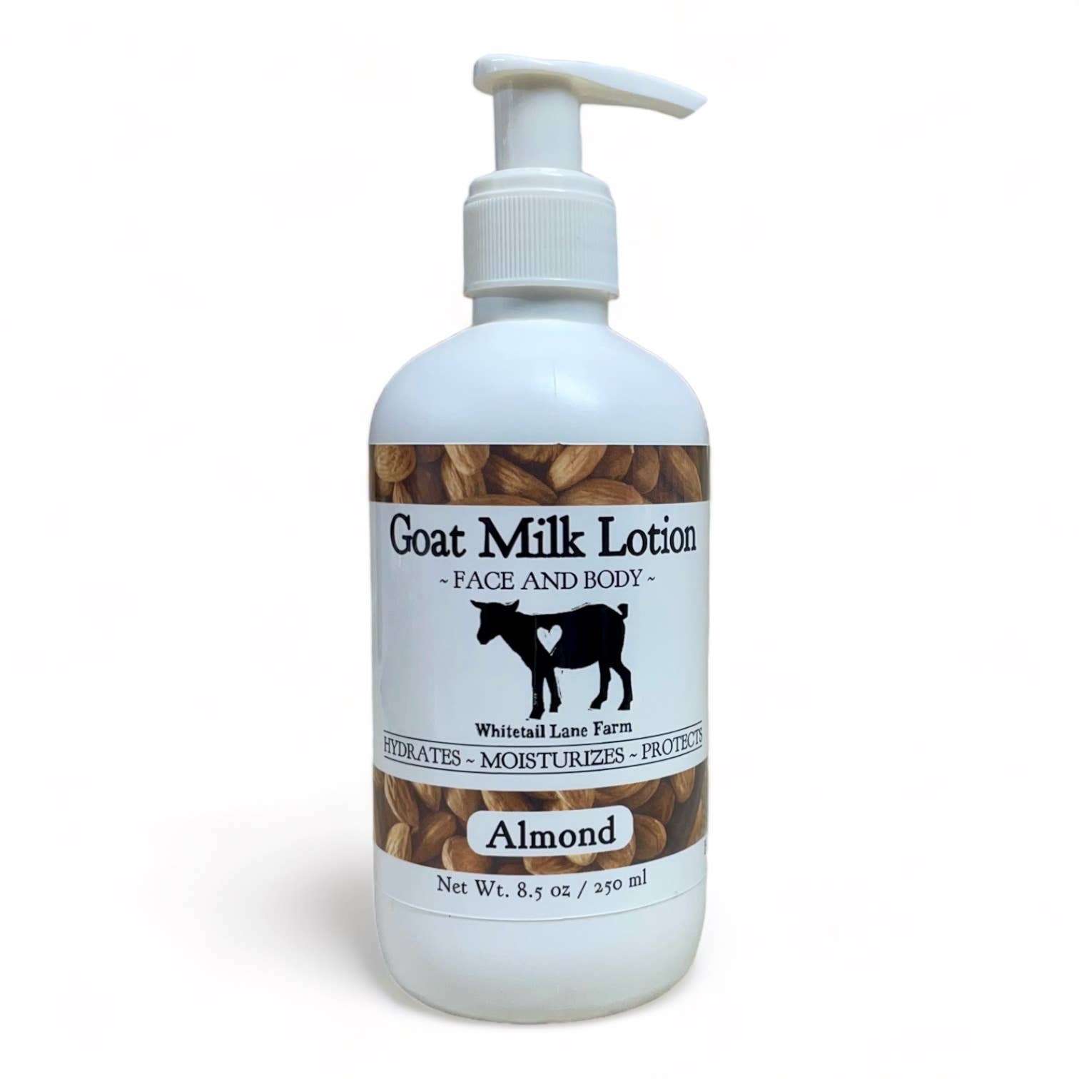 Goat Milk Lotion:  Almond scent  8 oz pump - Simple Life Amish Store