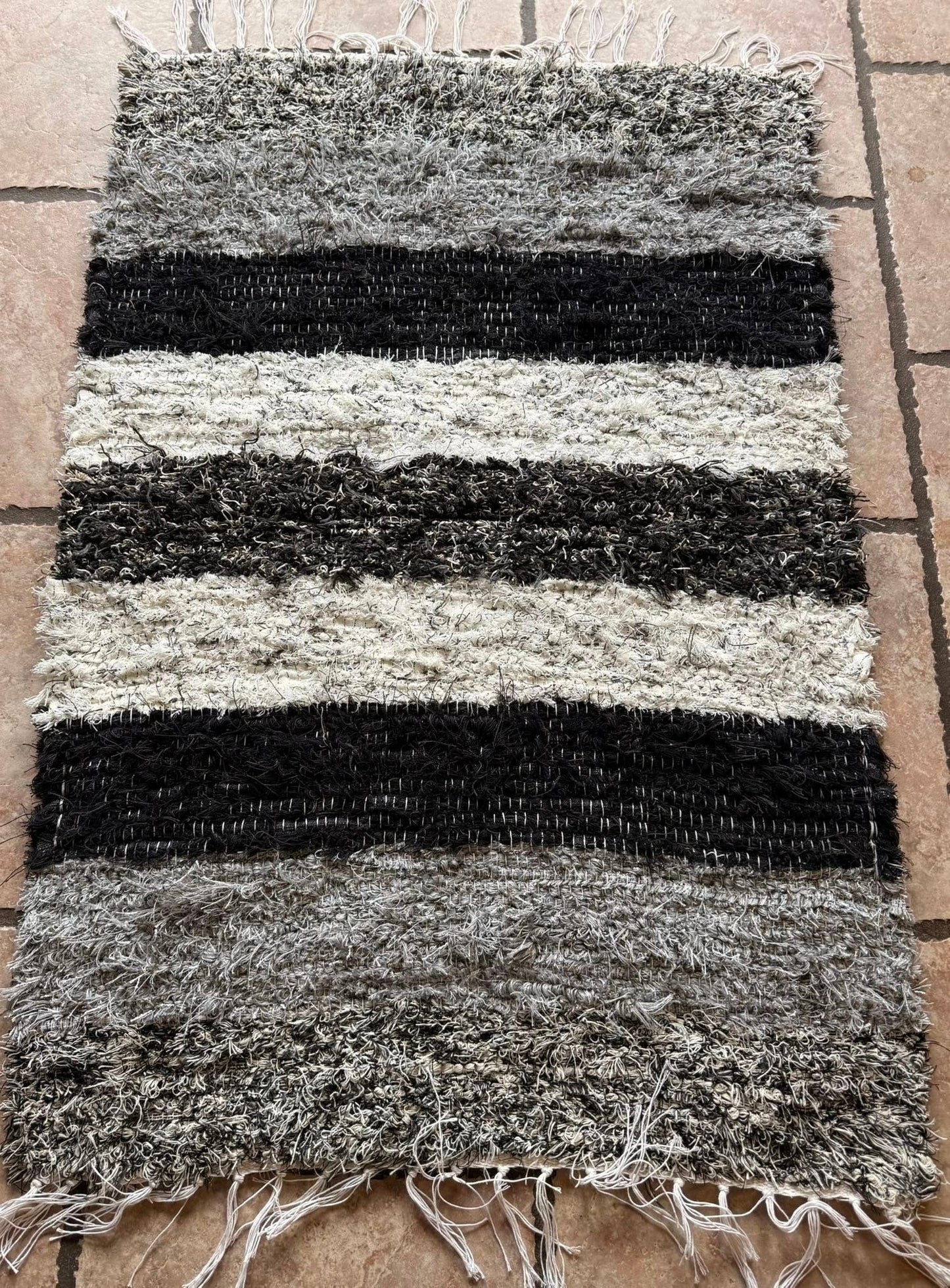 Amish Made Woven Rugs ((Black, grey, white) (26” x 44”) - Simple Life Amish Store
