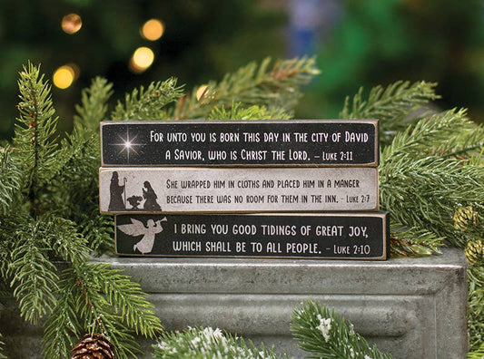 Nativity Verse Mini Stick, 3 Assorted