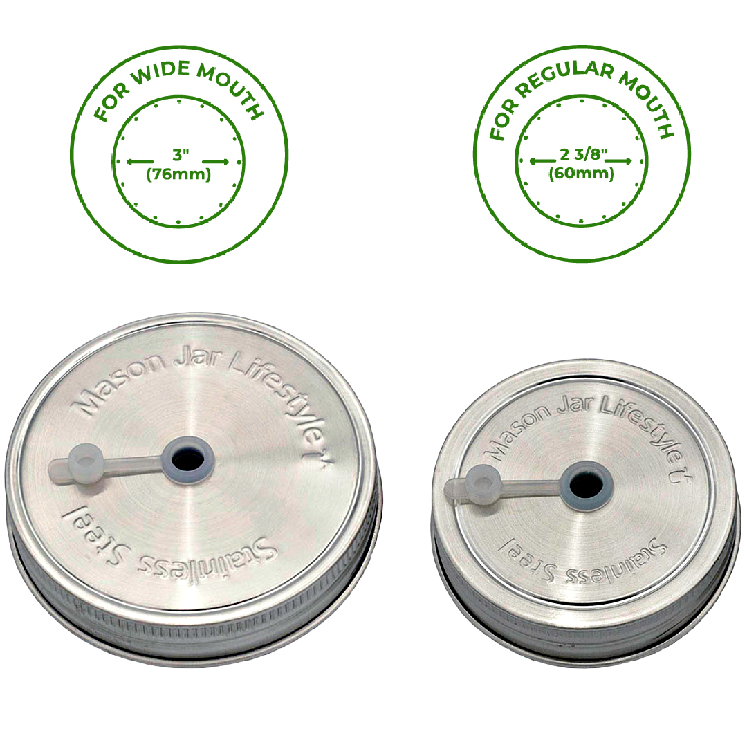 Stainless Steel Straw Hole Tumbler Lids for Mason Jars - Simple Life Amish Store