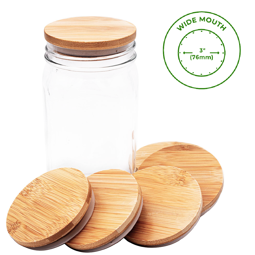Bamboo Storage Stopper Lids for Mason Jars - Simple Life Amish Store