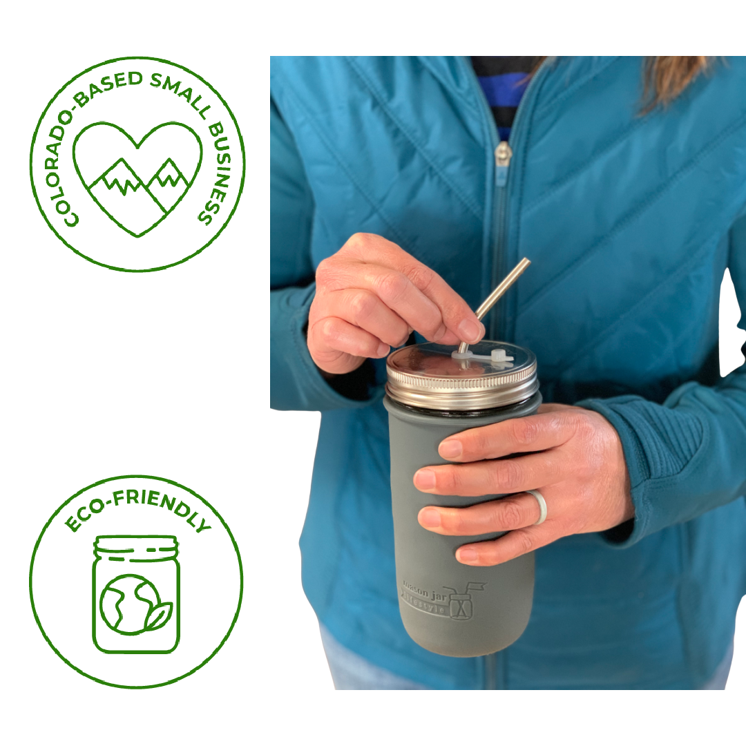 Long Thin Bent Stainless Steel Straw for Quart Mason Jars - Simple Life Amish Store