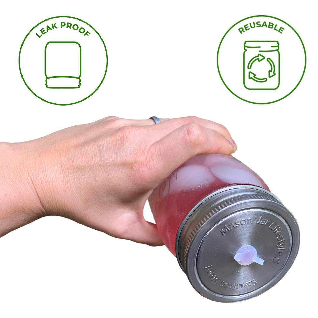 Stainless Steel Straw Hole Tumbler Lids for Mason Jars - Simple Life Amish Store