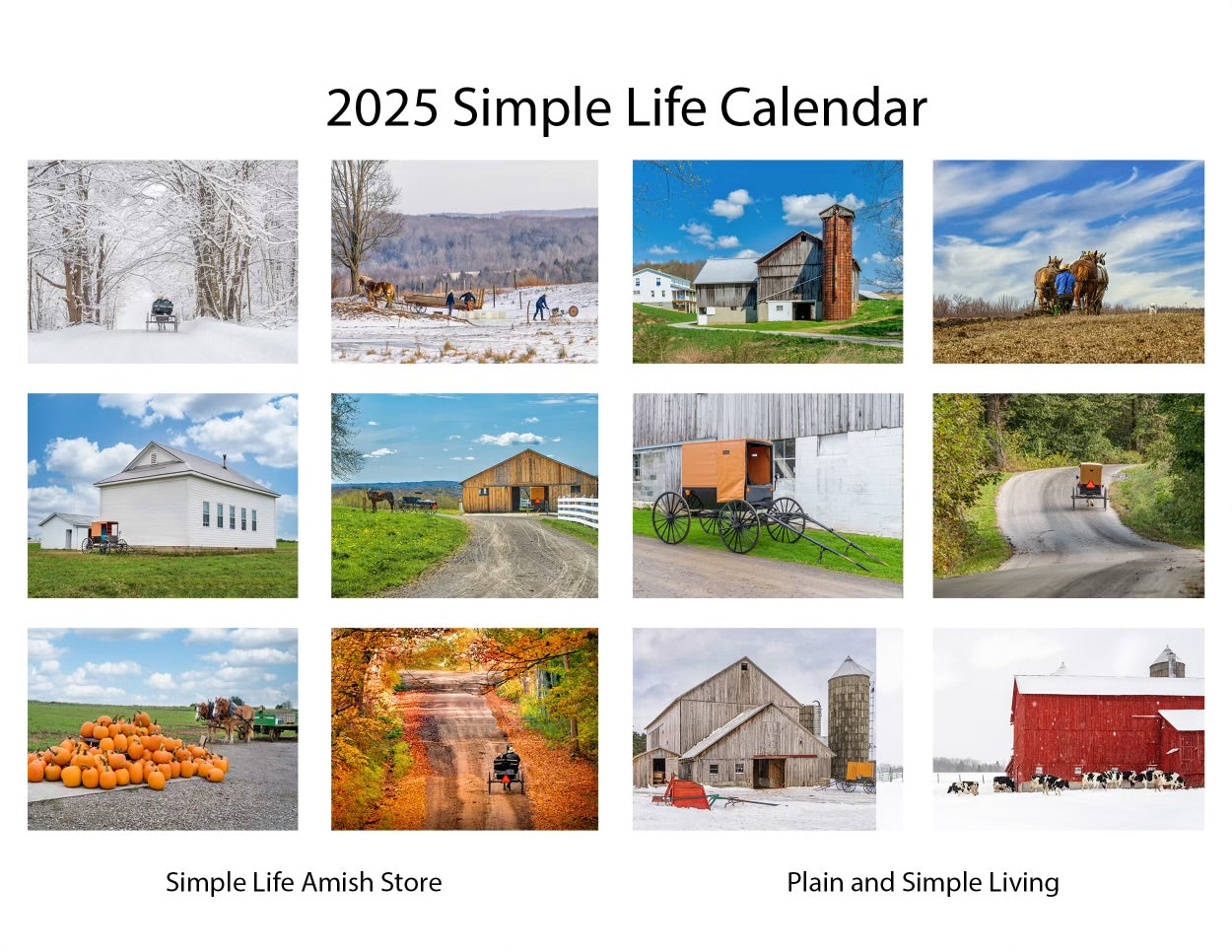 Calendar: Simple Life Amish Country Calendar - Simple Life Amish Store