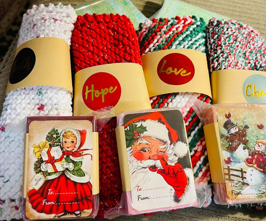 Set of Three Christmas Inspired Crocheted dish/wash cloths