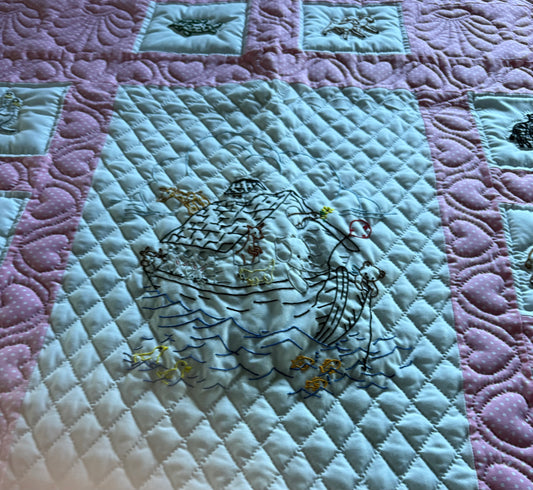 Baby Quilt (PInk Noah’s Ark) - Simple Life Amish Store
