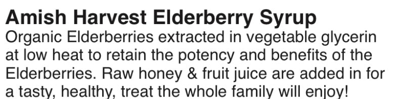 Amish harvest Elderberry syrup - Simple Life Amish Store