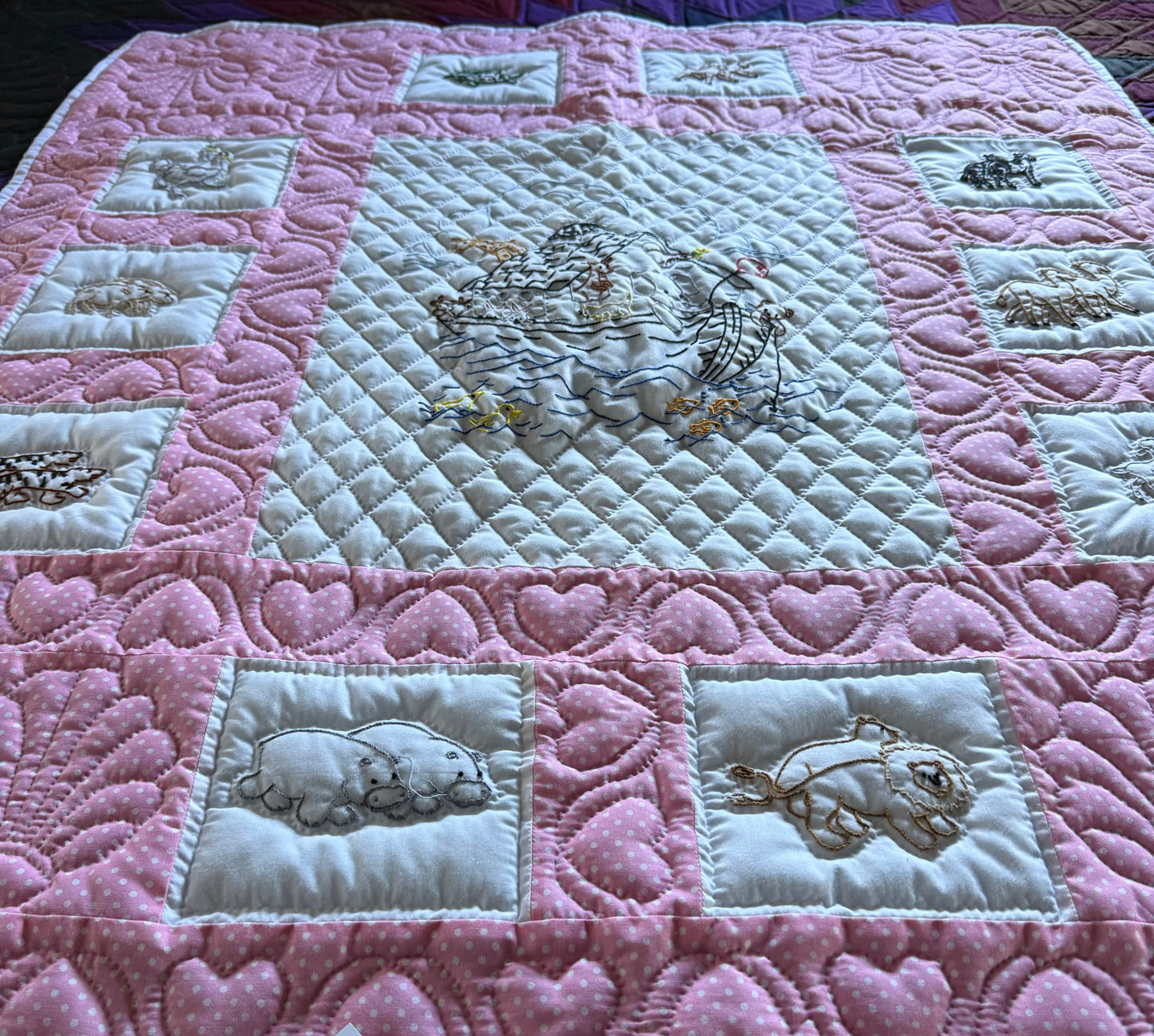 Baby Quilt (PInk Noah’s Ark) - Simple Life Amish Store