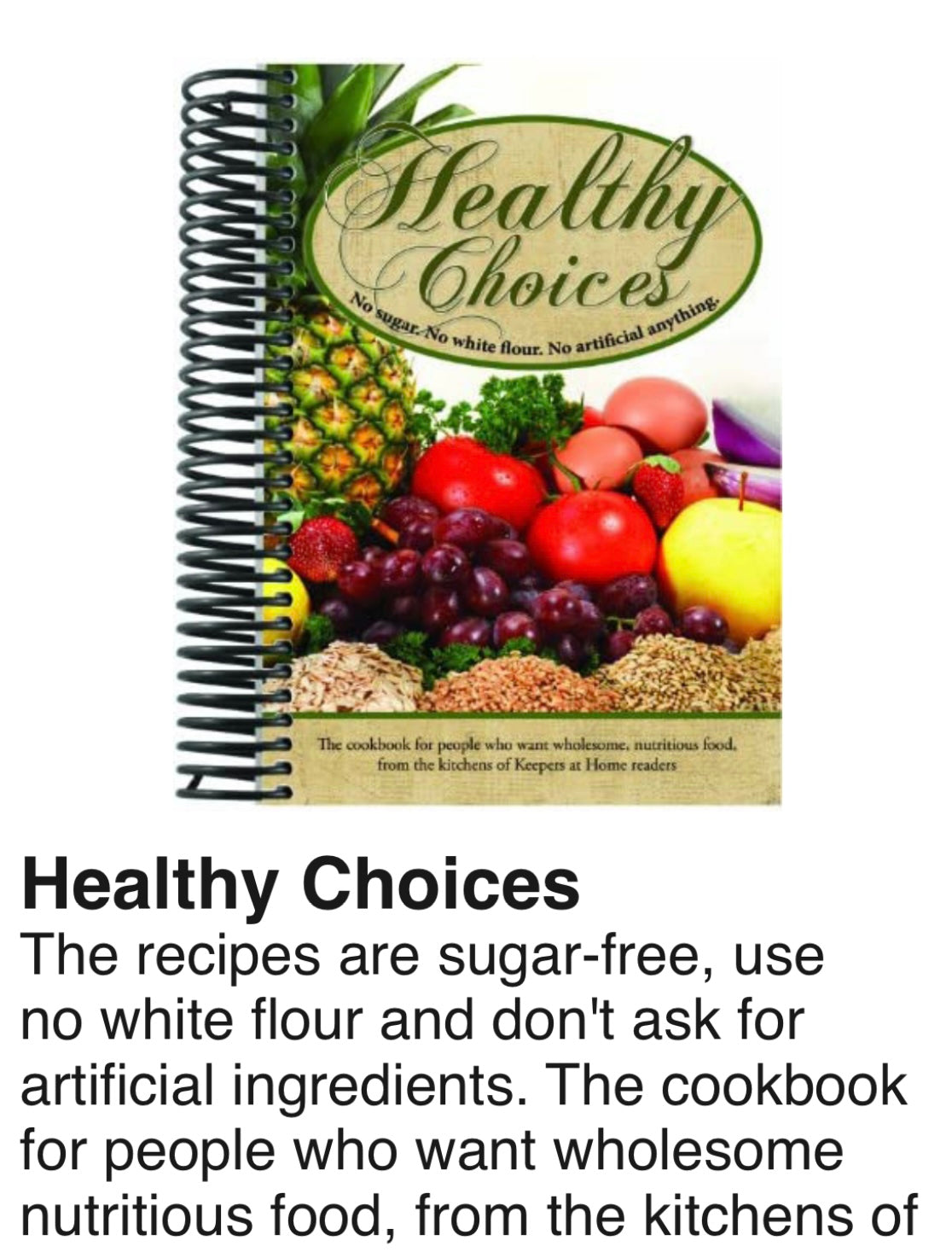Healthy Choices Cookbook - Simple Life Amish Store