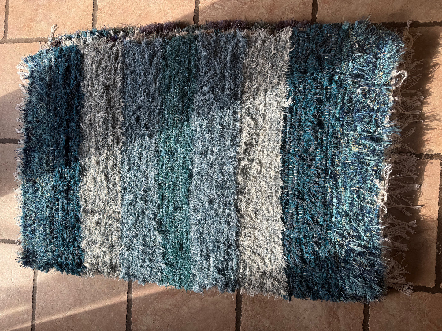 Amish Made Woven Rugs (Aqua, Turquoise, Teal.. grey striped...gorgeous Ocean colors!!!) (26” x 44”)