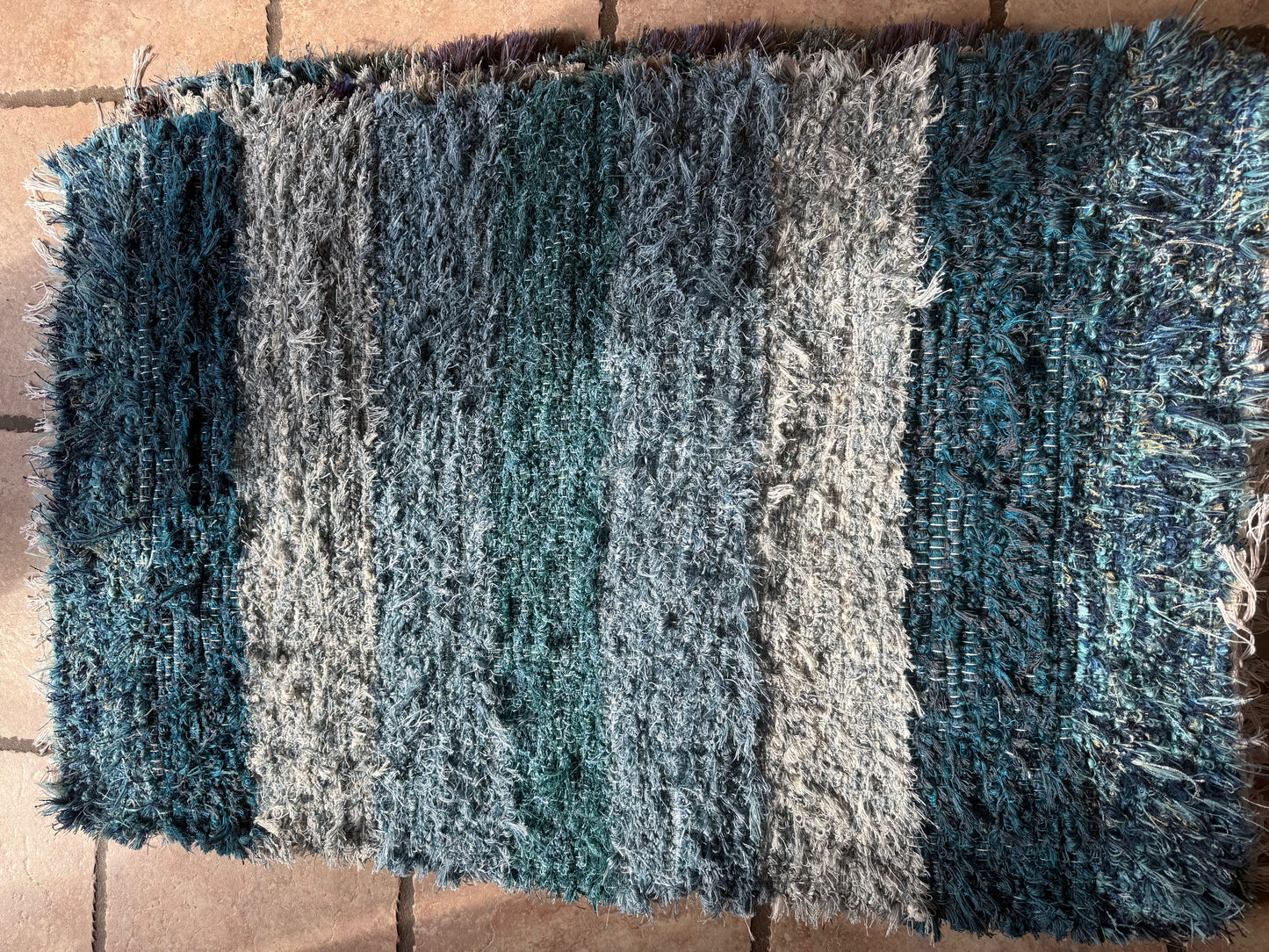 Amish Made Woven Rugs (Aqua, Turquoise, Teal.. grey striped...gorgeous Ocean colors!!!) (26” x 44”)