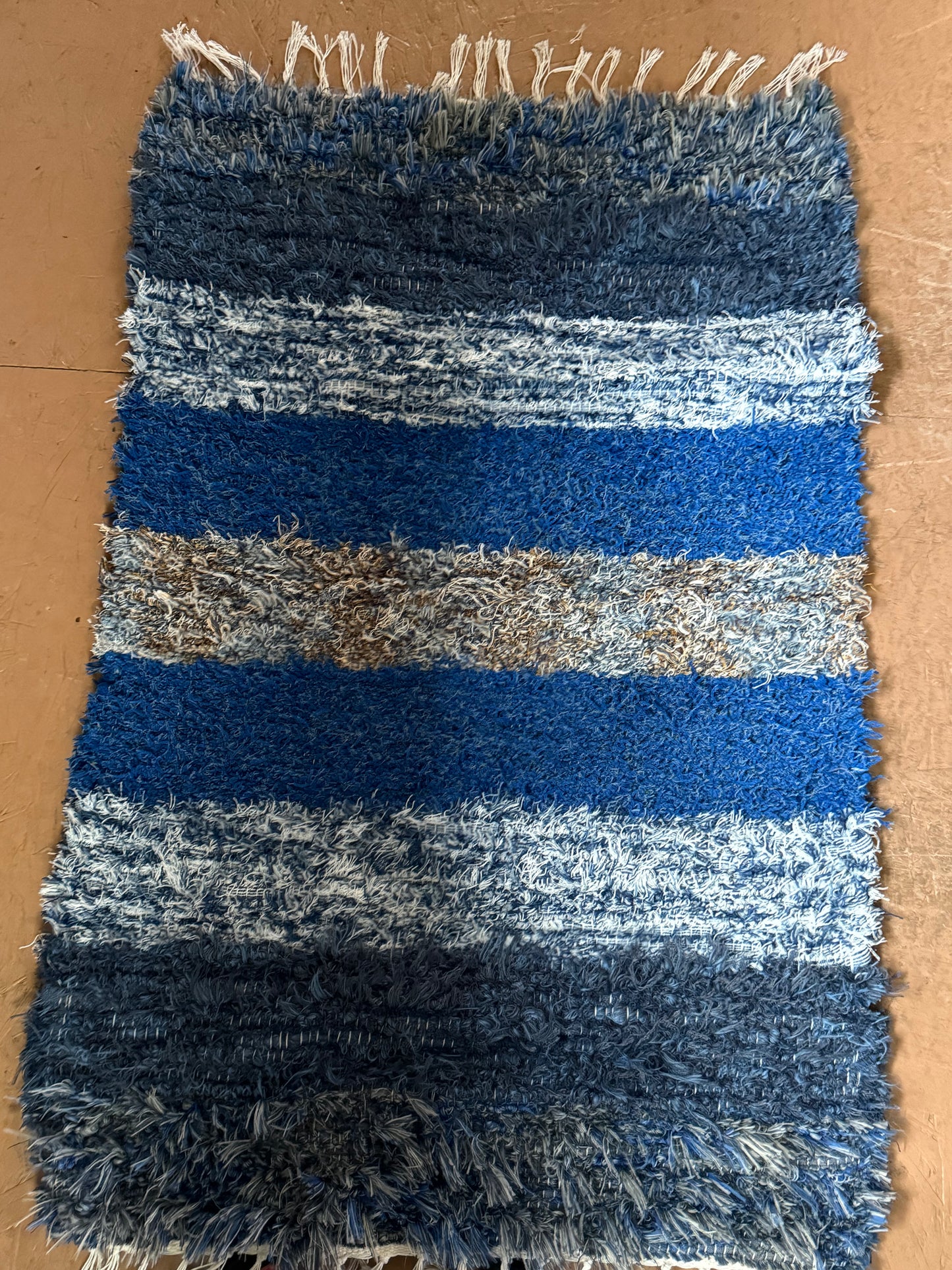Amish Made Woven Rugs ((Amish blues ) (26” x 44”)