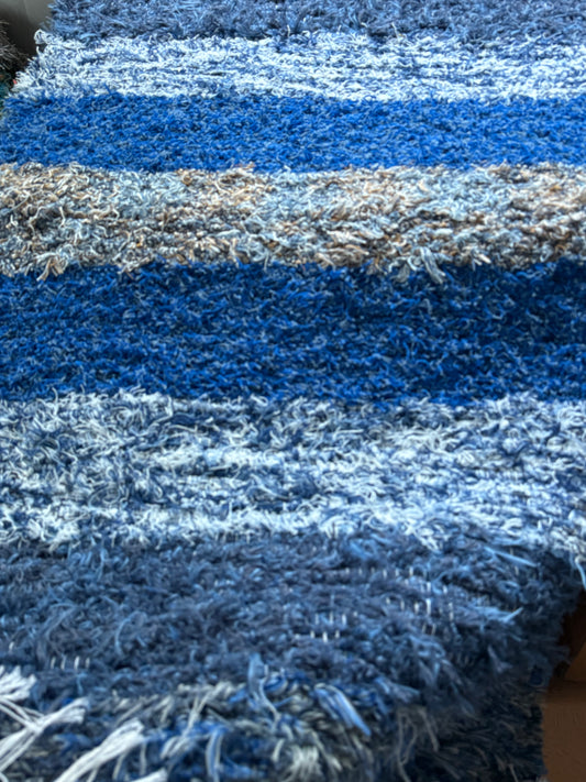 Amish Made Woven Rugs ((Amish blues ) (26” x 44”)