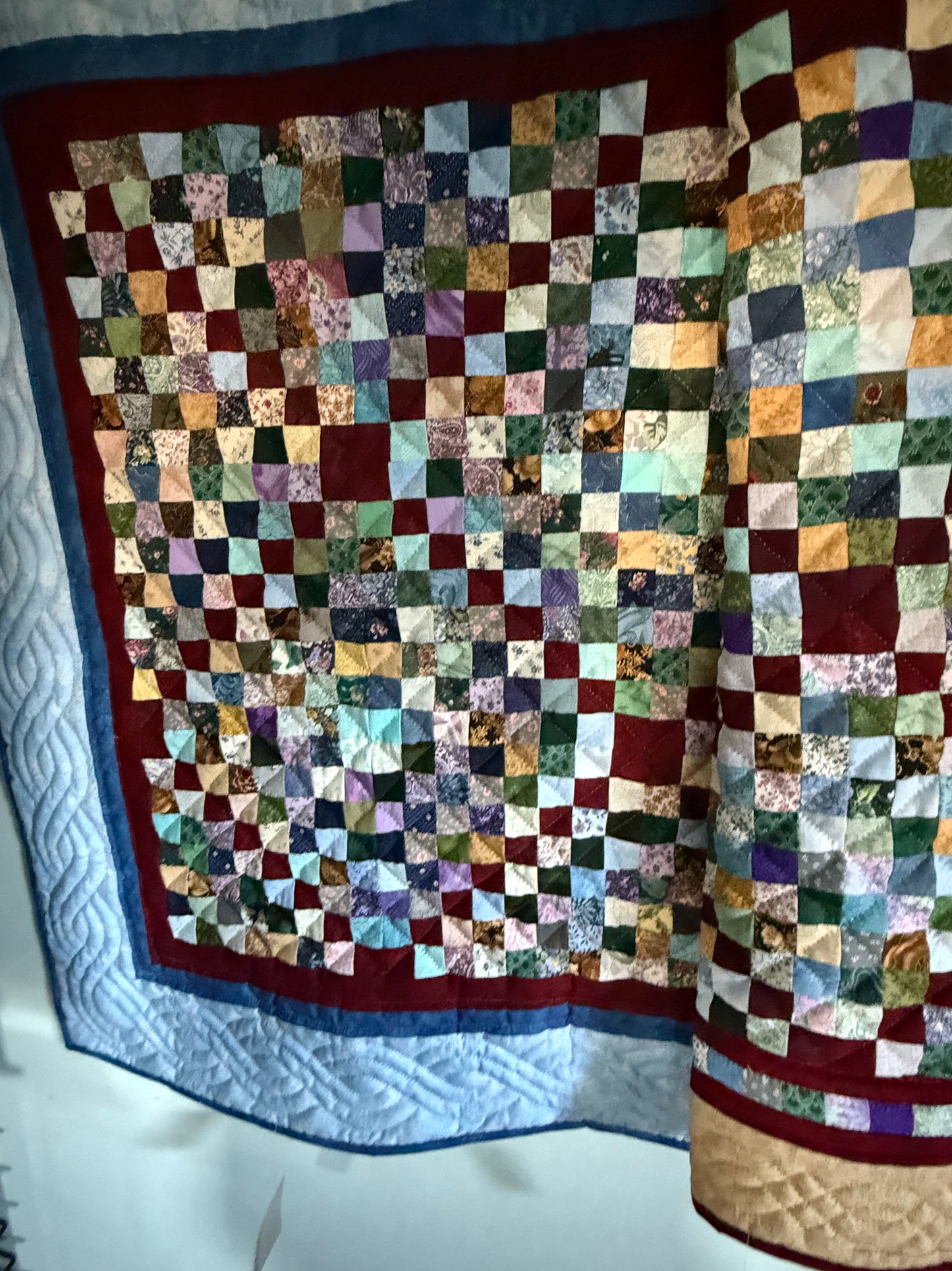 Amish quilt Wall hanging (hundreds of squares on each one!! (Yellow border) - Simple Life Amish Store