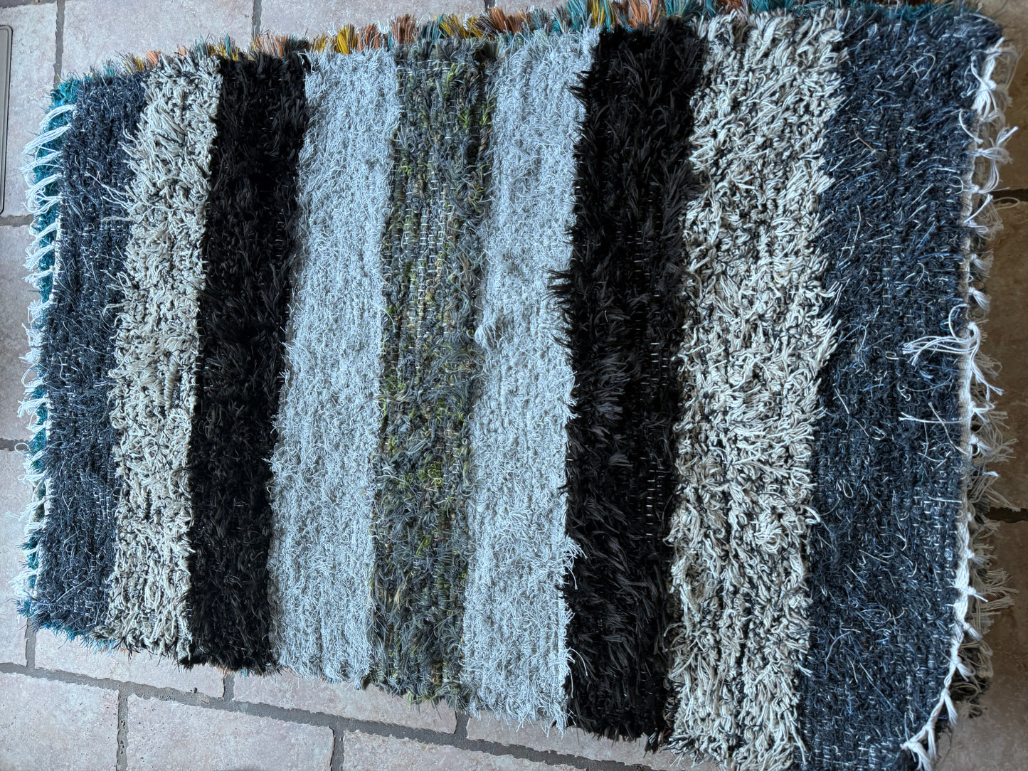 Amish Made Woven Rugs (Shades of Gray..black.. a little blue) (26” x 44”) - Simple Life Amish Store