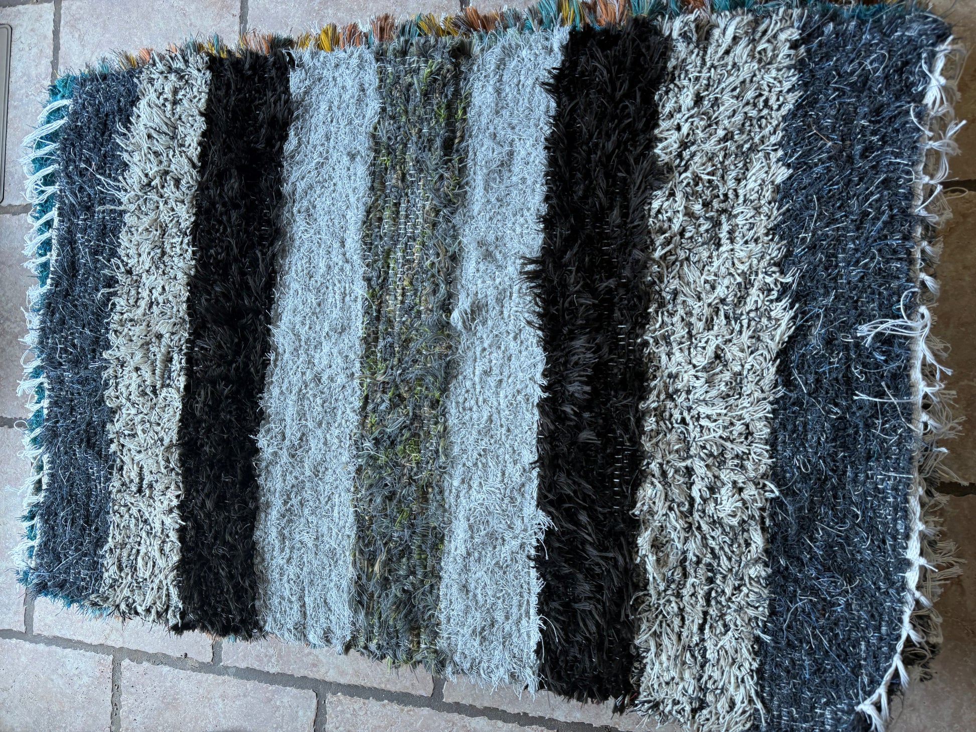 Amish Made Woven Rugs (Shades of Gray..black.. a little blue) (26” x 44”) - Simple Life Amish Store