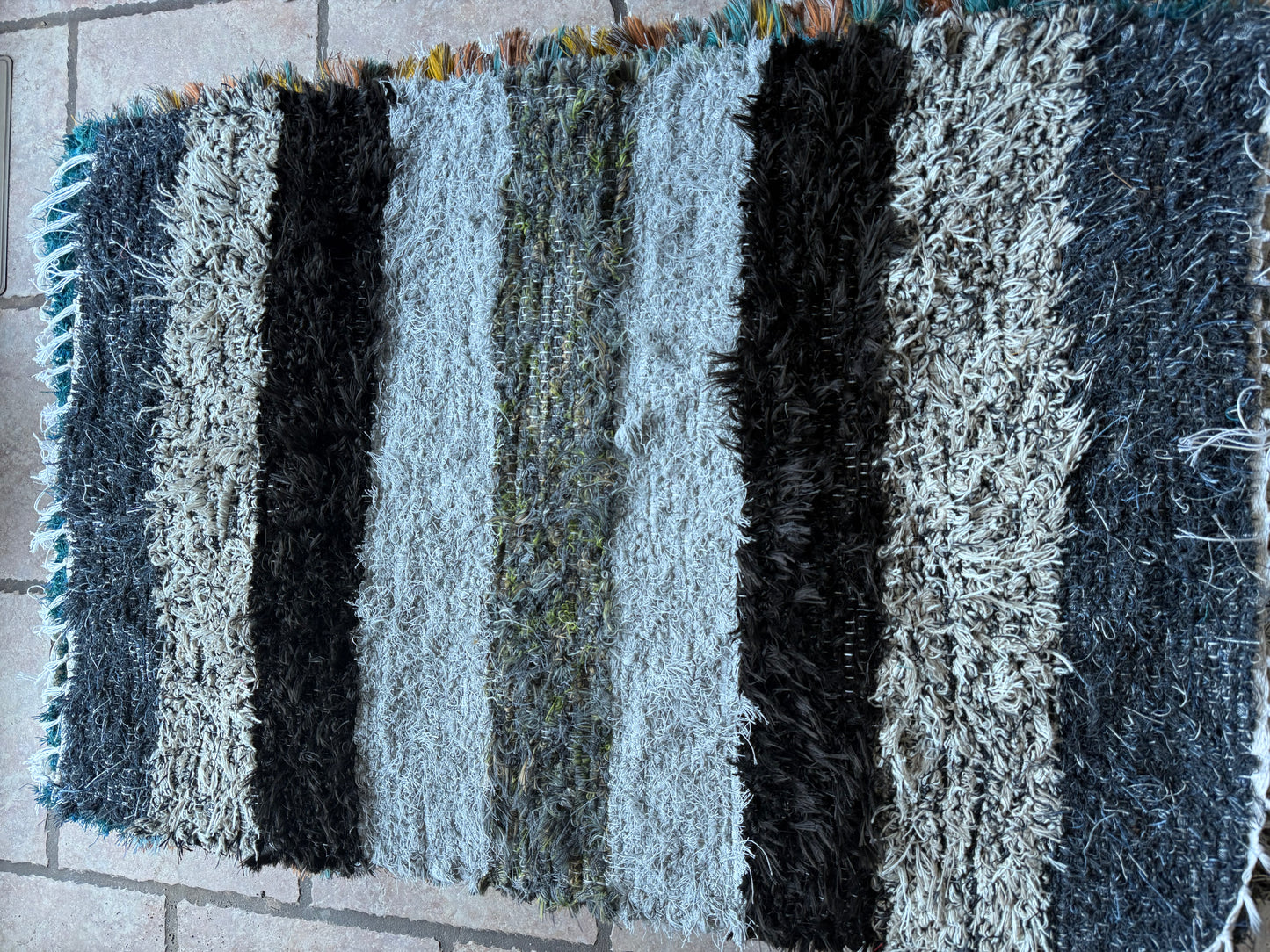 Amish Made Woven Rugs (Shades of Gray..black.. a little blue) (26” x 44”) - Simple Life Amish Store