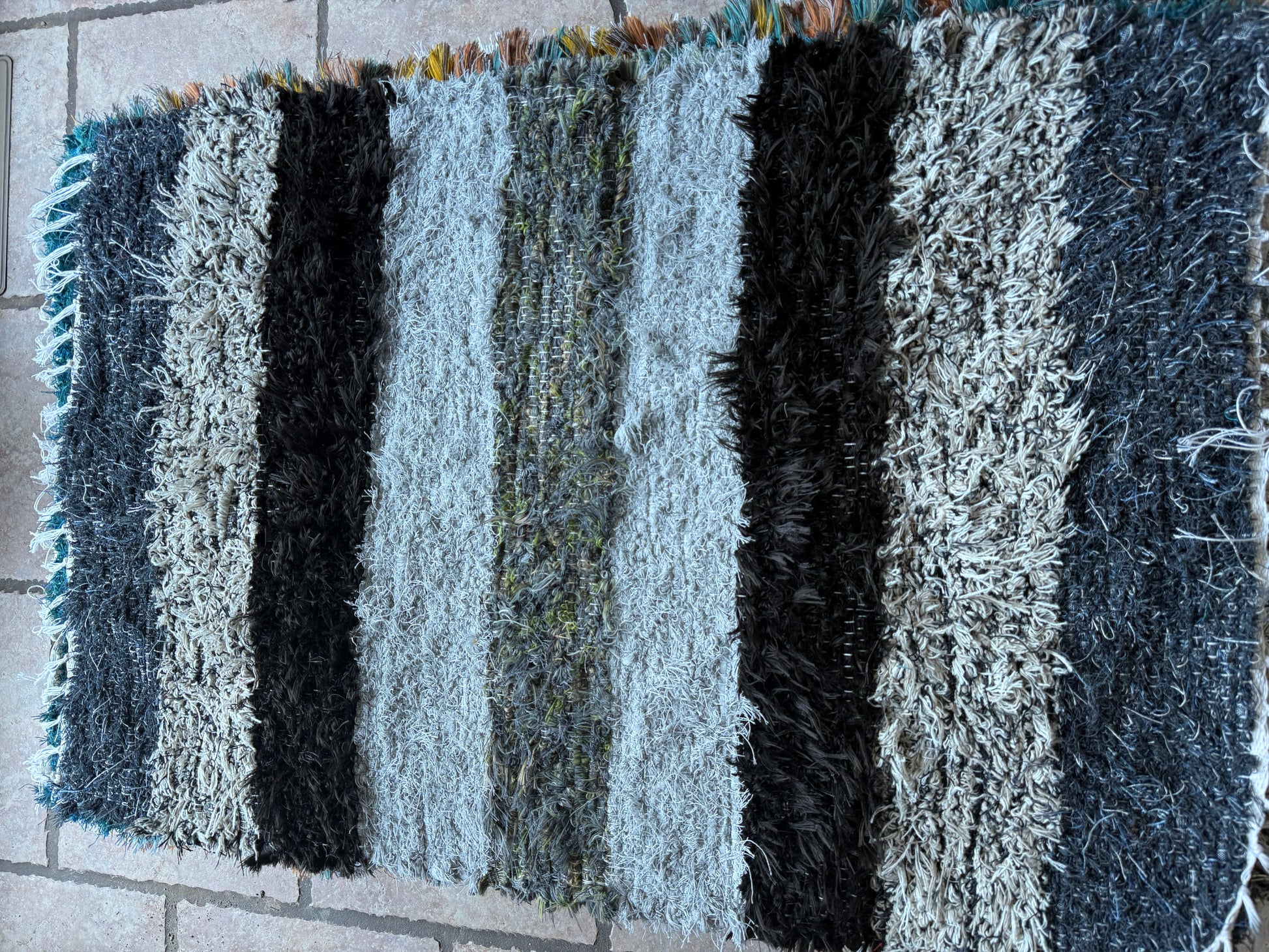 Amish Made Woven Rugs (Shades of Gray..black.. a little blue) (26” x 44”) - Simple Life Amish Store