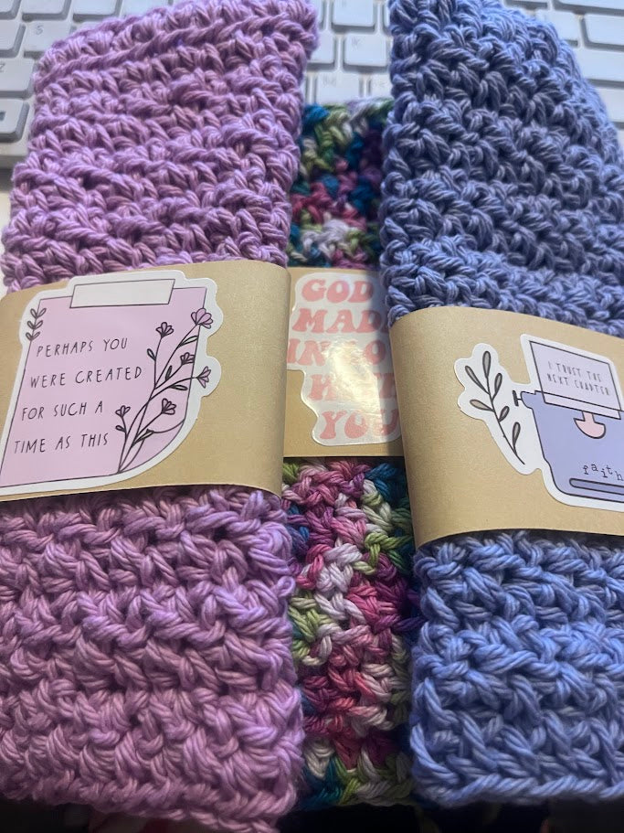 Hand-Crocheted Cotton Washcloths (set of 10) - Simple Life Amish Store