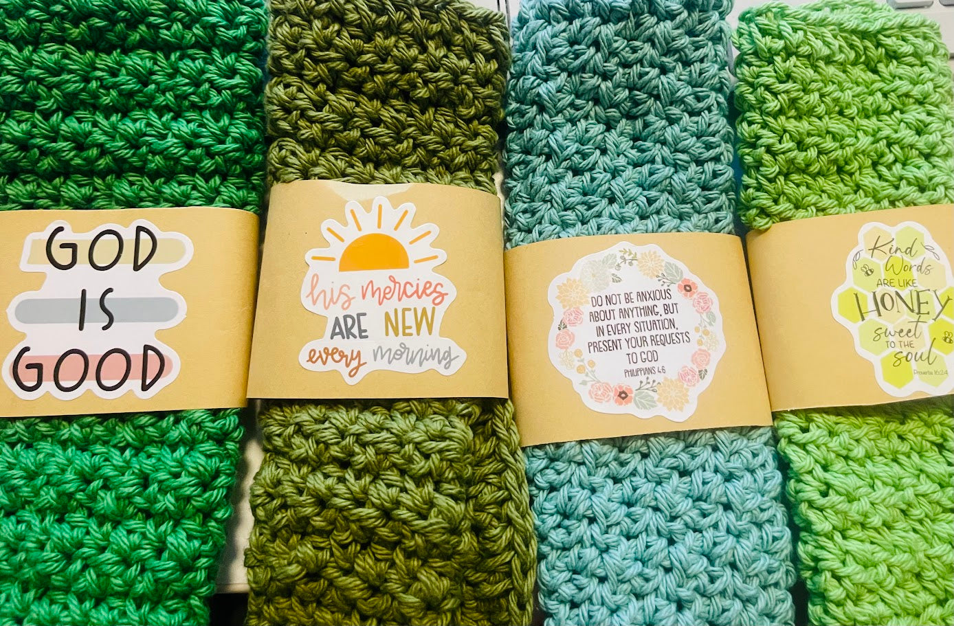 Hand-Crocheted Cotton Washcloths (set of 10) - Simple Life Amish Store