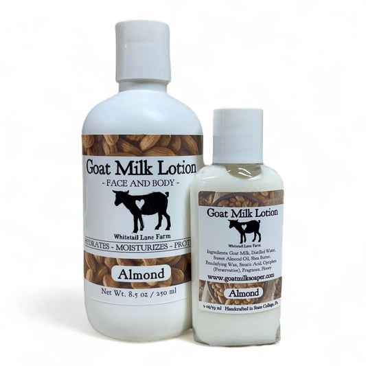 Goat Milk Lotion:  Almond scent  8 oz pump - Simple Life Amish Store