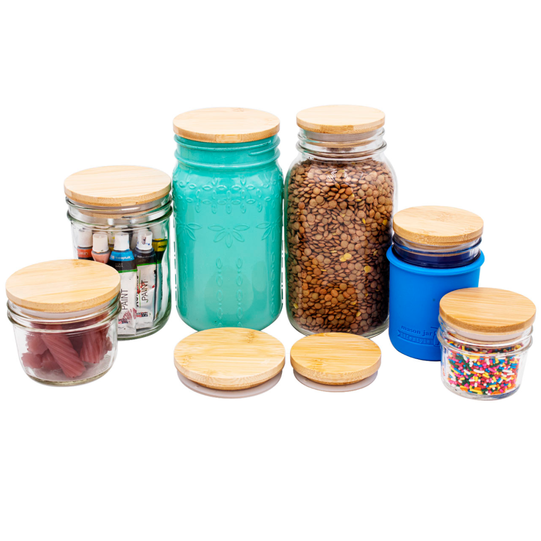 Bamboo Storage Stopper Lids for Mason Jars - Simple Life Amish Store