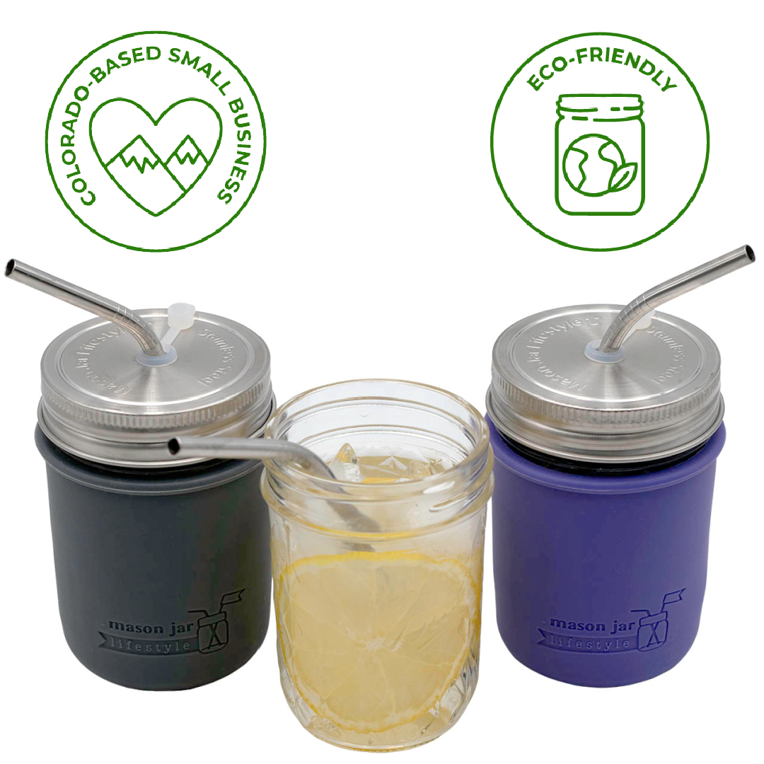 Stainless Steel Straw Hole Tumbler Lids for Mason Jars - Simple Life Amish Store