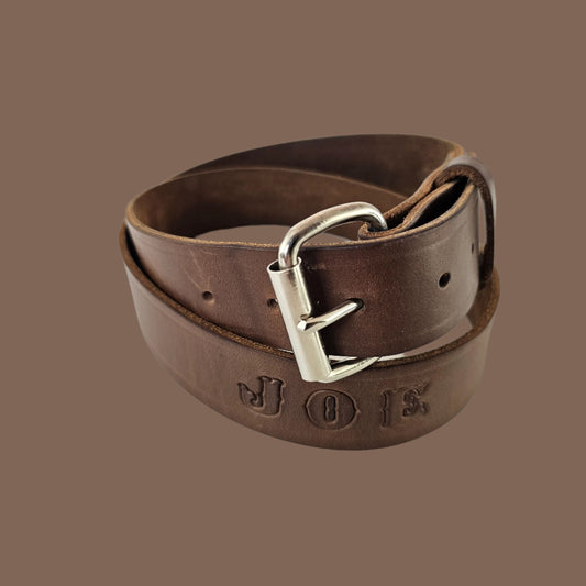 Belt: Amish made CUSTOM STAMPED Leather Belt - Simple Life Amish Store
