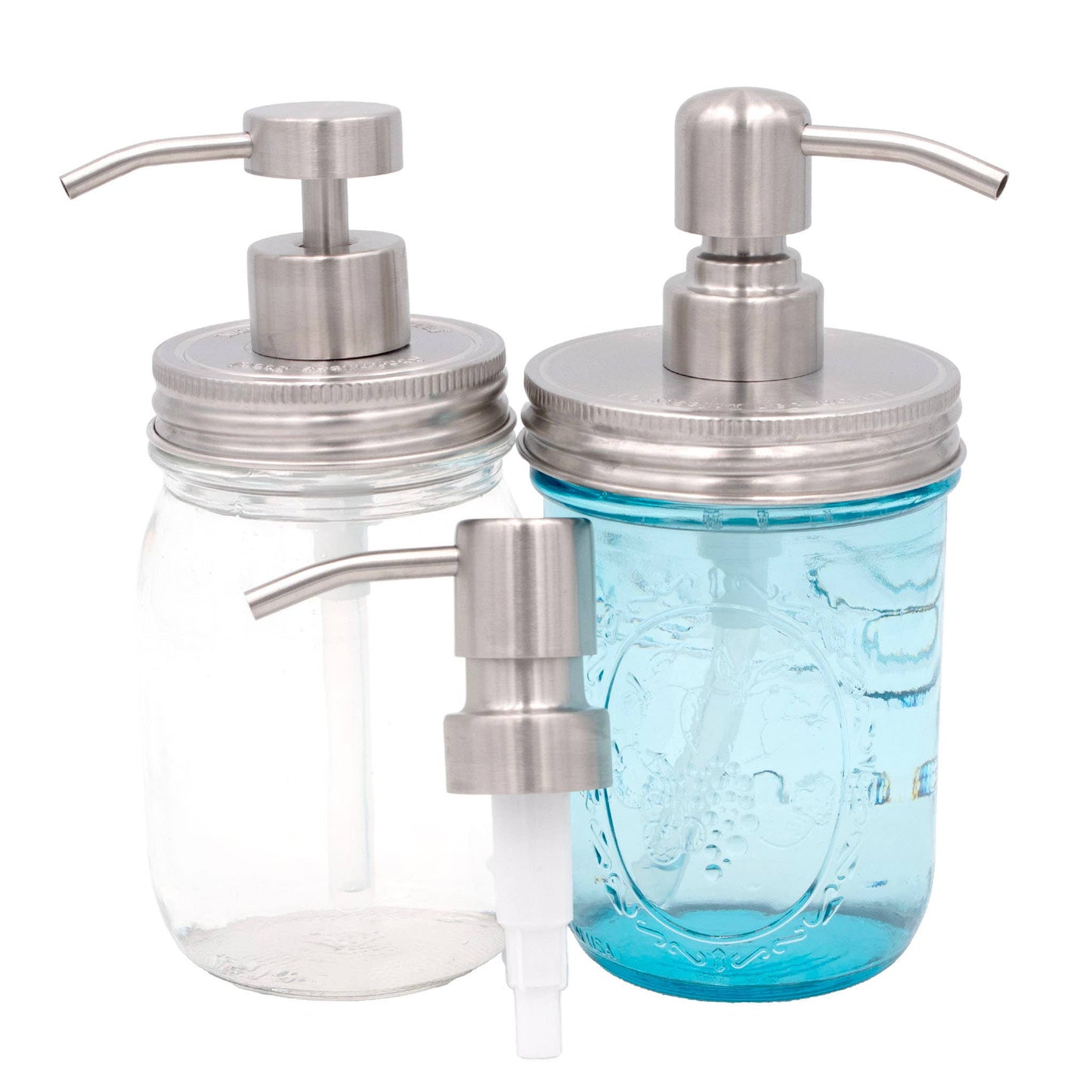 Satin / Brushed Finish Soap Pump Dispensers for Mason Jars - Simple Life Amish Store