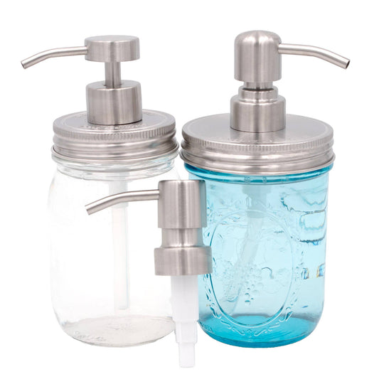 Satin / Brushed Finish Soap Pump Dispensers for Mason Jars - Simple Life Amish Store