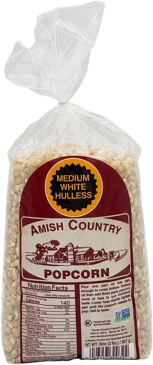 2lb Bag of Medium White Hulless Popcorn