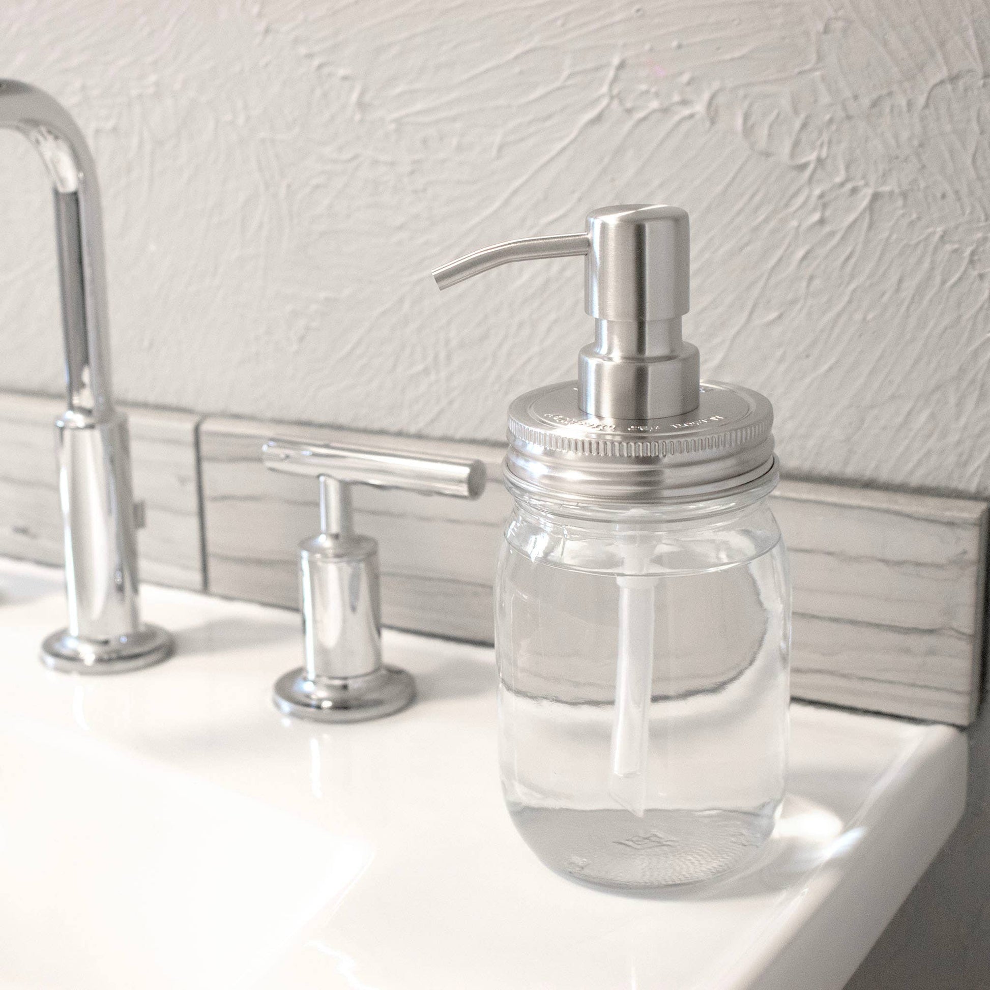 Satin / Brushed Finish Soap Pump Dispensers for Mason Jars - Simple Life Amish Store