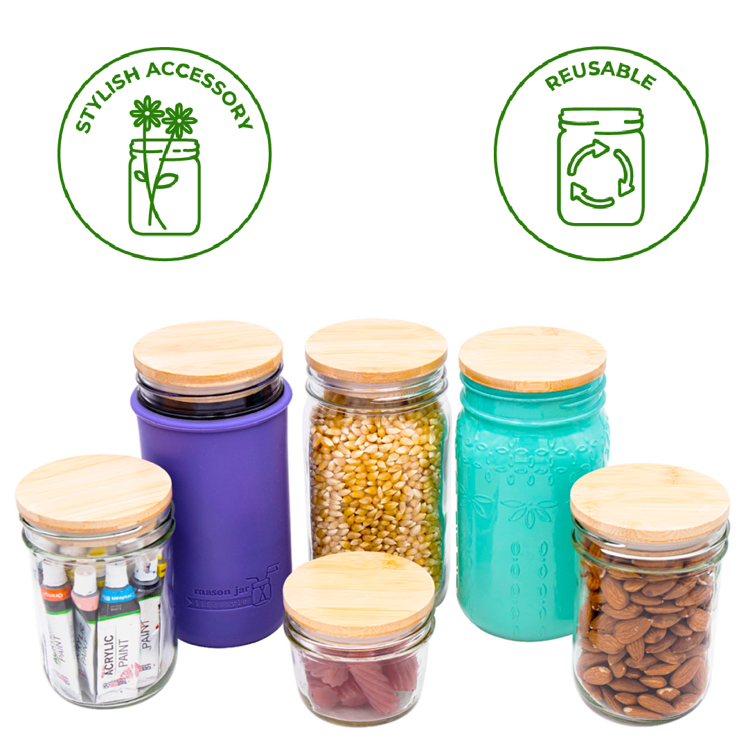 Bamboo Storage Stopper Lids for Mason Jars - Simple Life Amish Store