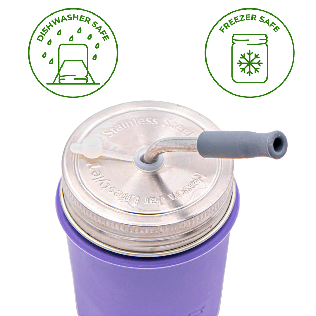 Stainless Steel Straw Hole Tumbler Lids for Mason Jars - Simple Life Amish Store
