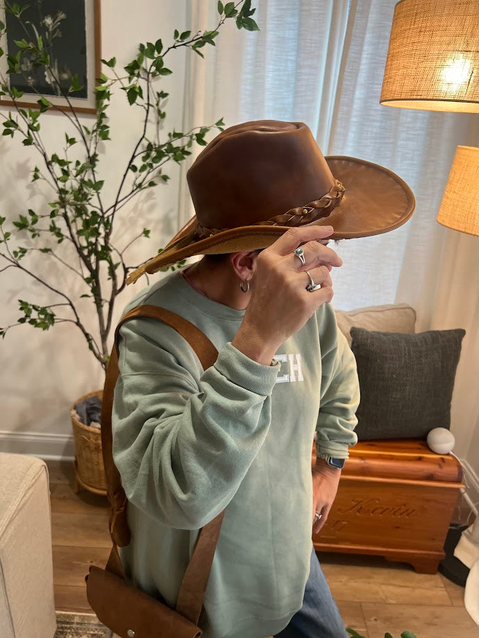 Leather Hat: Handcrafted by our favorite Amish Artisan - Simple Life Amish Store