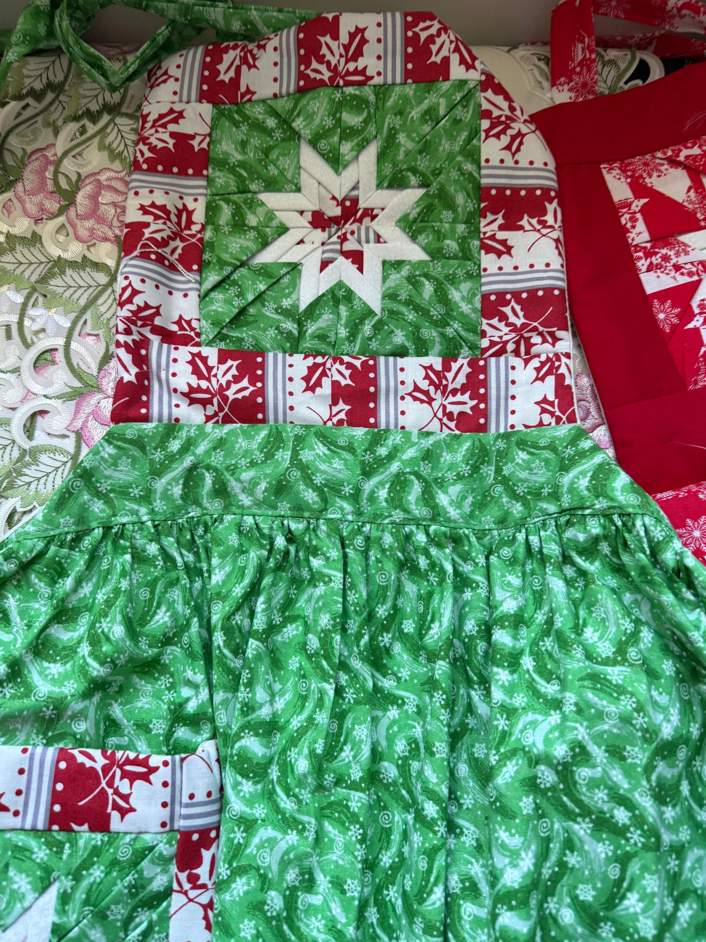 Amish made Quilted Christmas Aprons