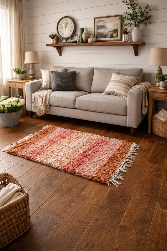 Amish made hand loomed rugs (shades of orange)(44 x 26) - Simple Life Amish Store