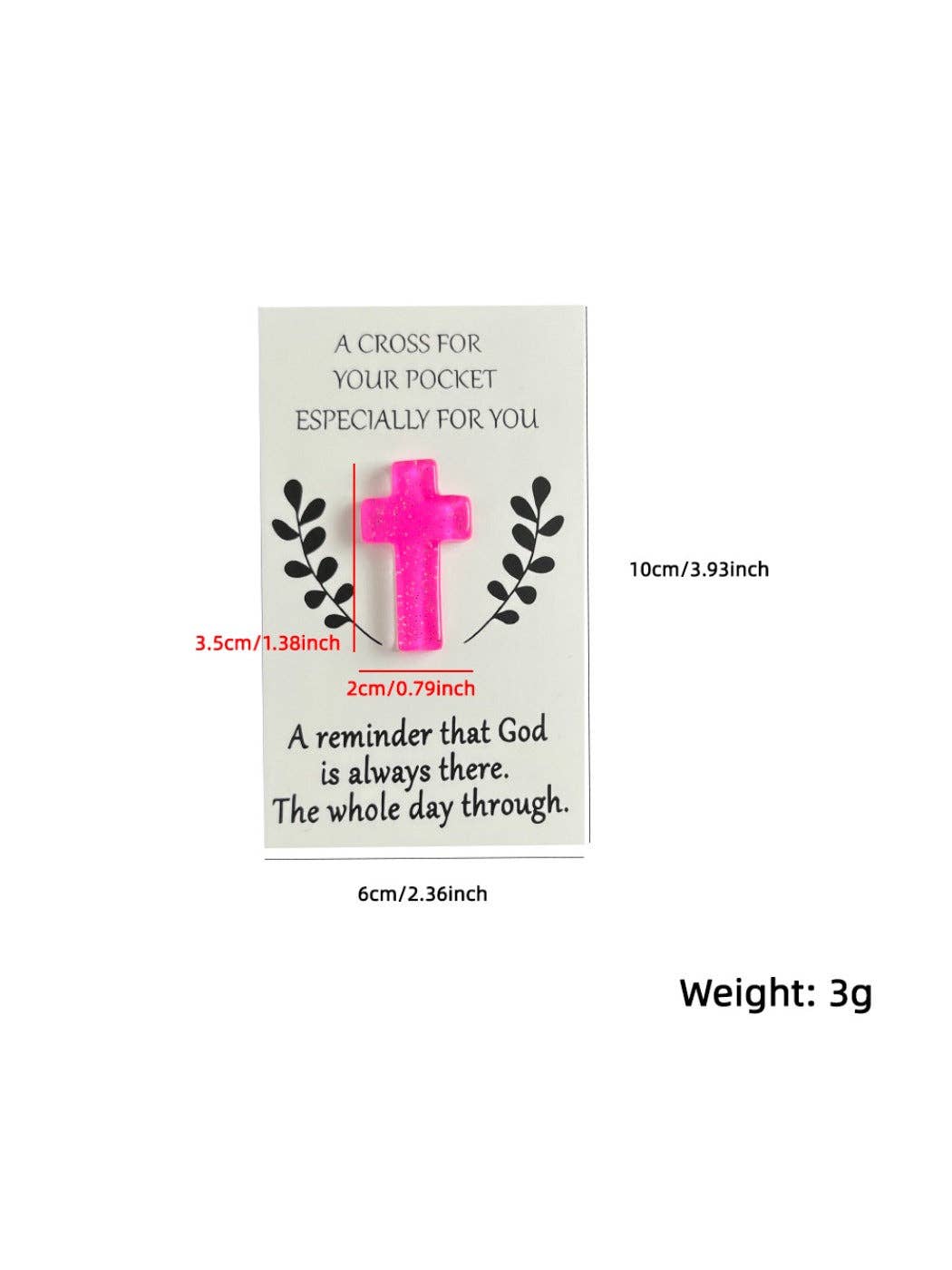 Taphug - Pocket Hug Glitter Cross - Simple Life Amish Store