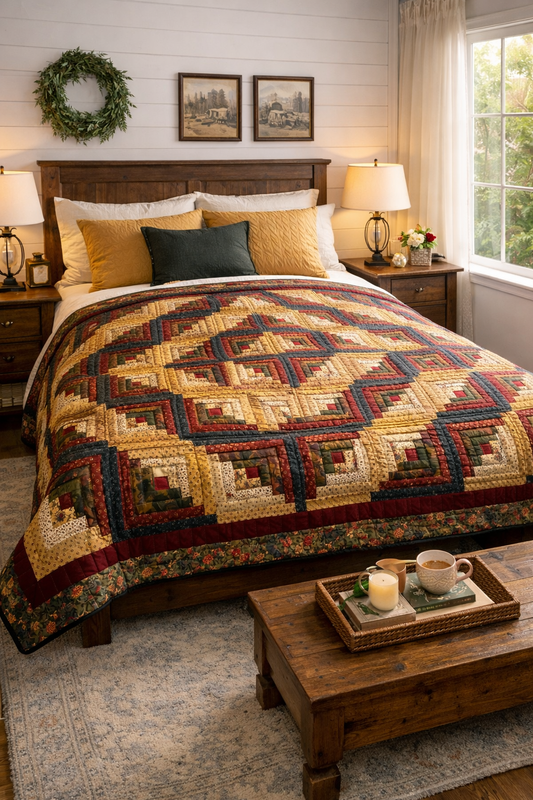 Amish Quilt ( Log Cabin) - Simple Life Amish Store