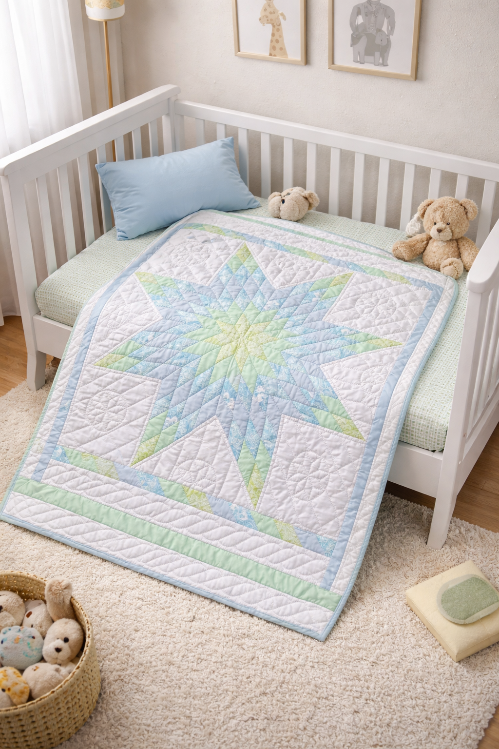 Amish hand quilted  lap quilt or baby quilt - Simple Life Amish Store