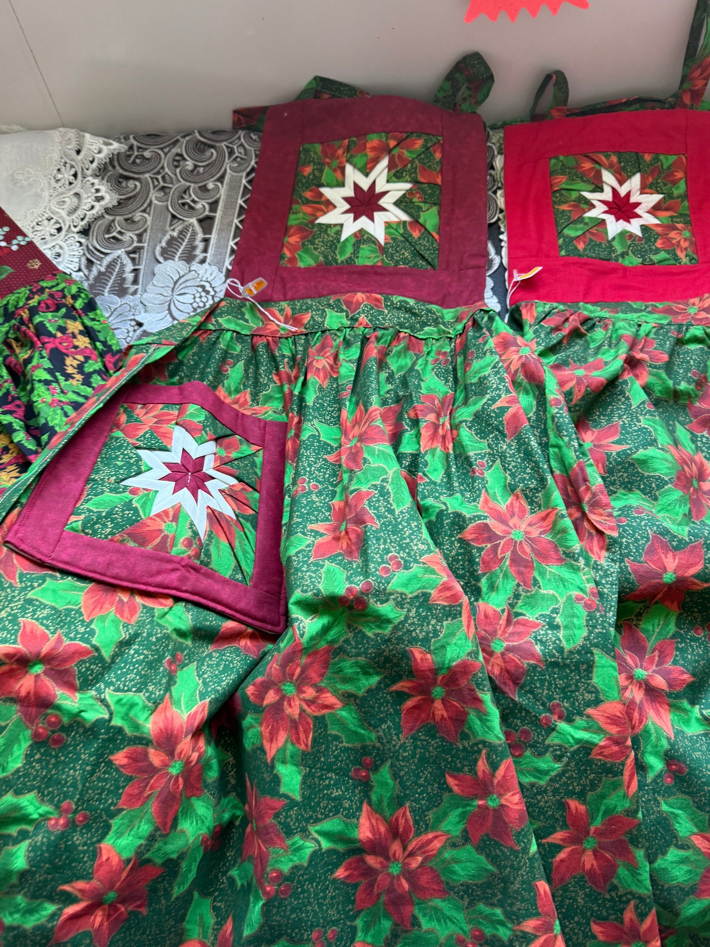 Amish made Quilted Christmas Aprons