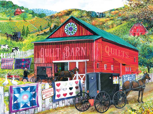 0465 Stopping at the Quilt Barn 1000 pc Puzzle - Simple Life Amish Store