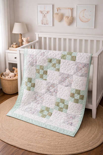 Amish hand quilted  lap quilt or baby quilt